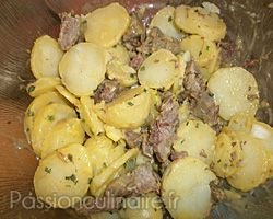 Salade de pommes de terre au boeuf cuit
